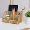 Martha Stewart Ryder Gold Mesh Metal Small Desktop Organizer for Office Accessories, Notebooks, Pen Holder & Drawer HH-OHD05-GLD-MS - alternate 1